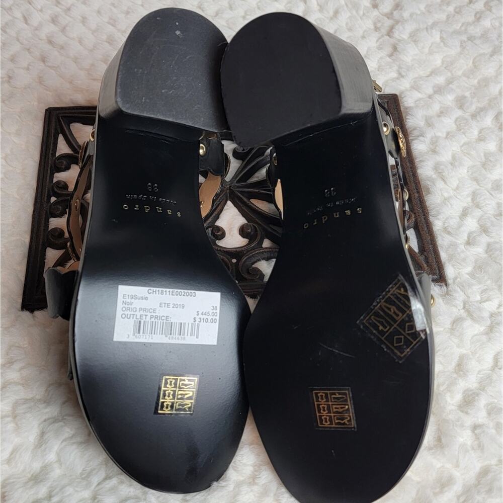 NIB Sandro Susie Gladiator Sandals in Black, Sz 38 / US 7 - Picture 6 of 12